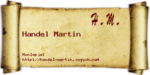 Handel Martin névjegykártya