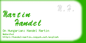 martin handel business card
